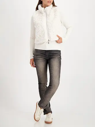 MONARI | Gilet in Felloptik | creme